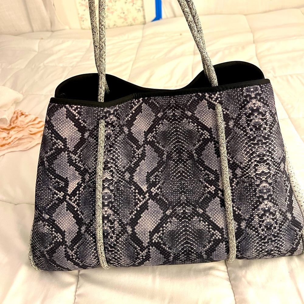Haute Shore GreY Snake Neoprene Bag